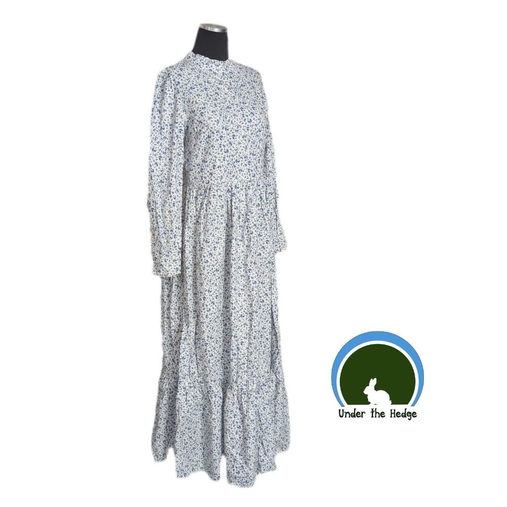 Asos White Ditsy Floral Cotton Poplin Maxi Dress Size 8 Prairie Cottage